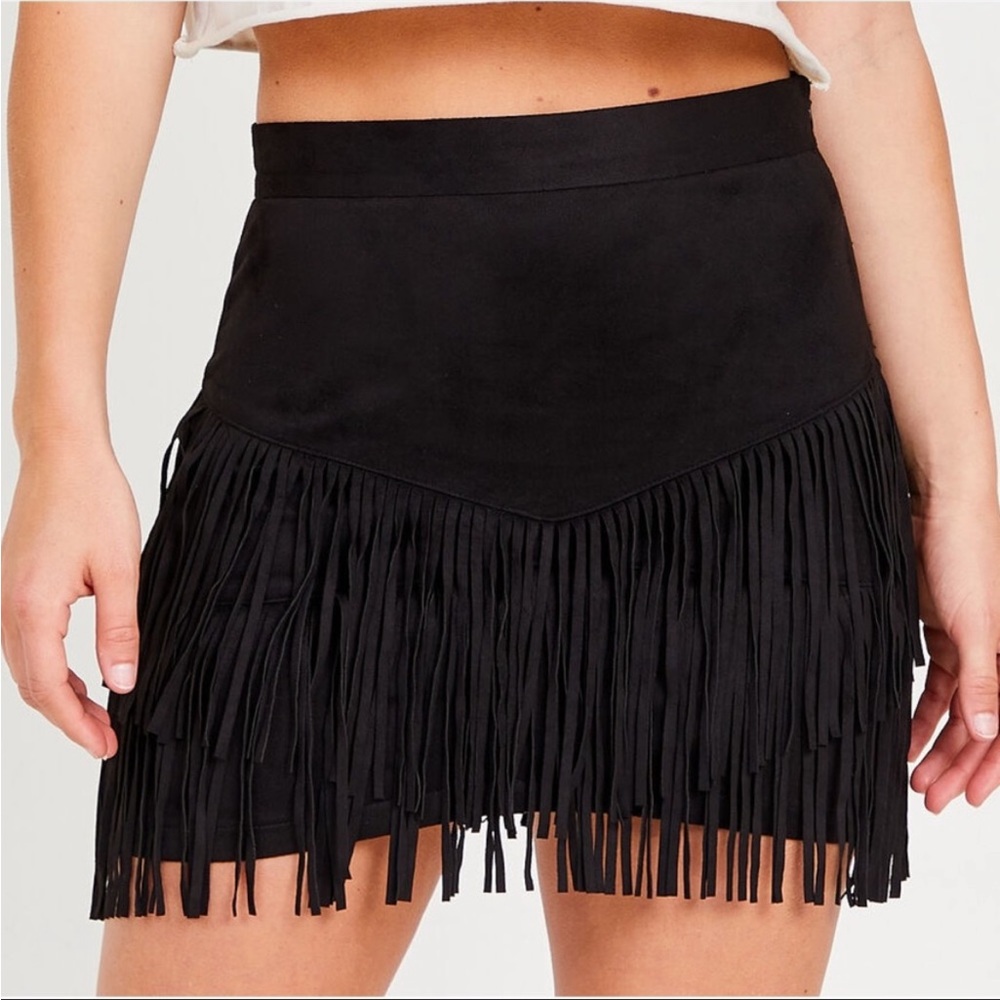 Black Fringe Skirt Altar’d State